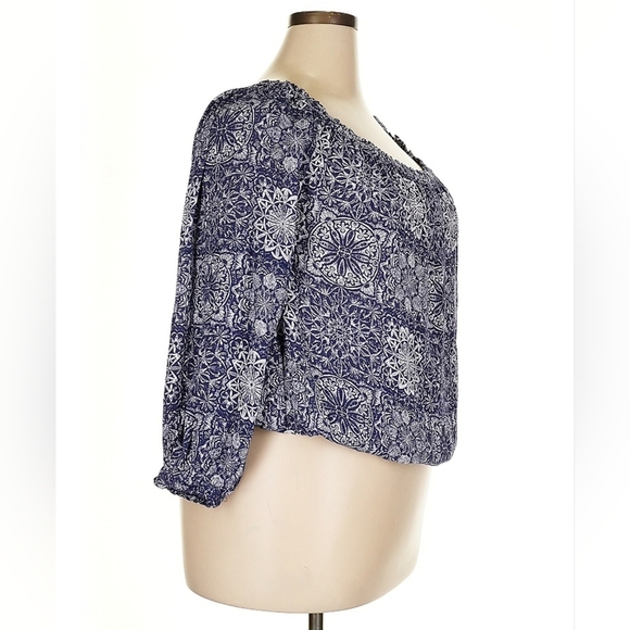 Tommy Hilfiger Blue Printed Rayon Top Size 2X - Picture 4 of 8